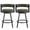 Linen Green - Matte Black Finish, variant on Zesthouse 26.6″ Swivel Bar Stools Set of 2, Faux Leather Upholstered Counter Height Chairs with Barrel Back & Matte Black Metal Legs, Modern Barstools for Kitchen Island, Brown