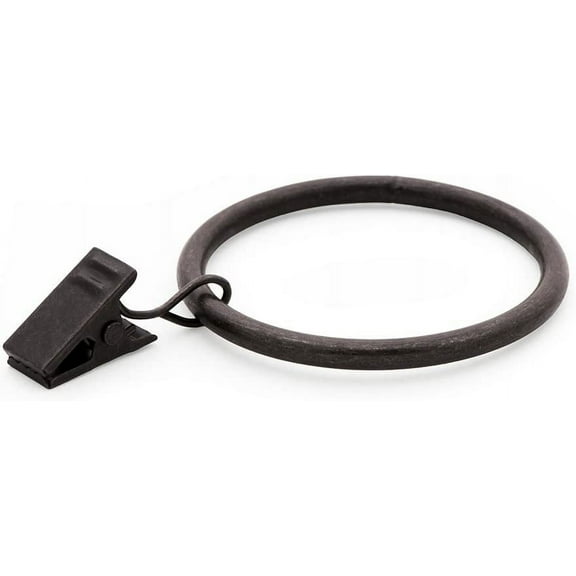 Drapery Curtain Clips with Rings - Set of 14 Decorative Drapery Rings Curtain Clip Rings with Strong Clips 2" Diameter - Color Oil Rubbed Bronze (ORB)