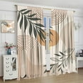 thumbnail image 4 of Boho Leaf Curtains, Bohemian Style Mid Century Palm Tropical Leaves Blackout Abstract Modern Minimalist Living Room Bedroom Dining Room 84x84 Inch, 4 of 6