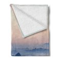 thumbnail image 2 of Fog Soft Flannel Fleece Throw Blanket, Mountain Ridges Scenic Photo Thailand Nature Dusk Time View Exploration, Cozy Plush for Indoor and Outdoor Use, 70" x 90", Multicolor, by Ambesonne, 2 of 5
