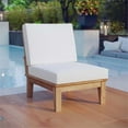 thumbnail image 2 of Modway Marina Modern Wood Outdoor Teak Armless Chair in Natural/White, 2 of 5