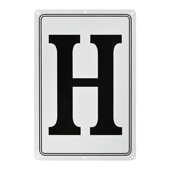 Uxcell Señal de Letra de Aluminio H, Números de Casa de 11.8 Pulgadas y Letras de Metal