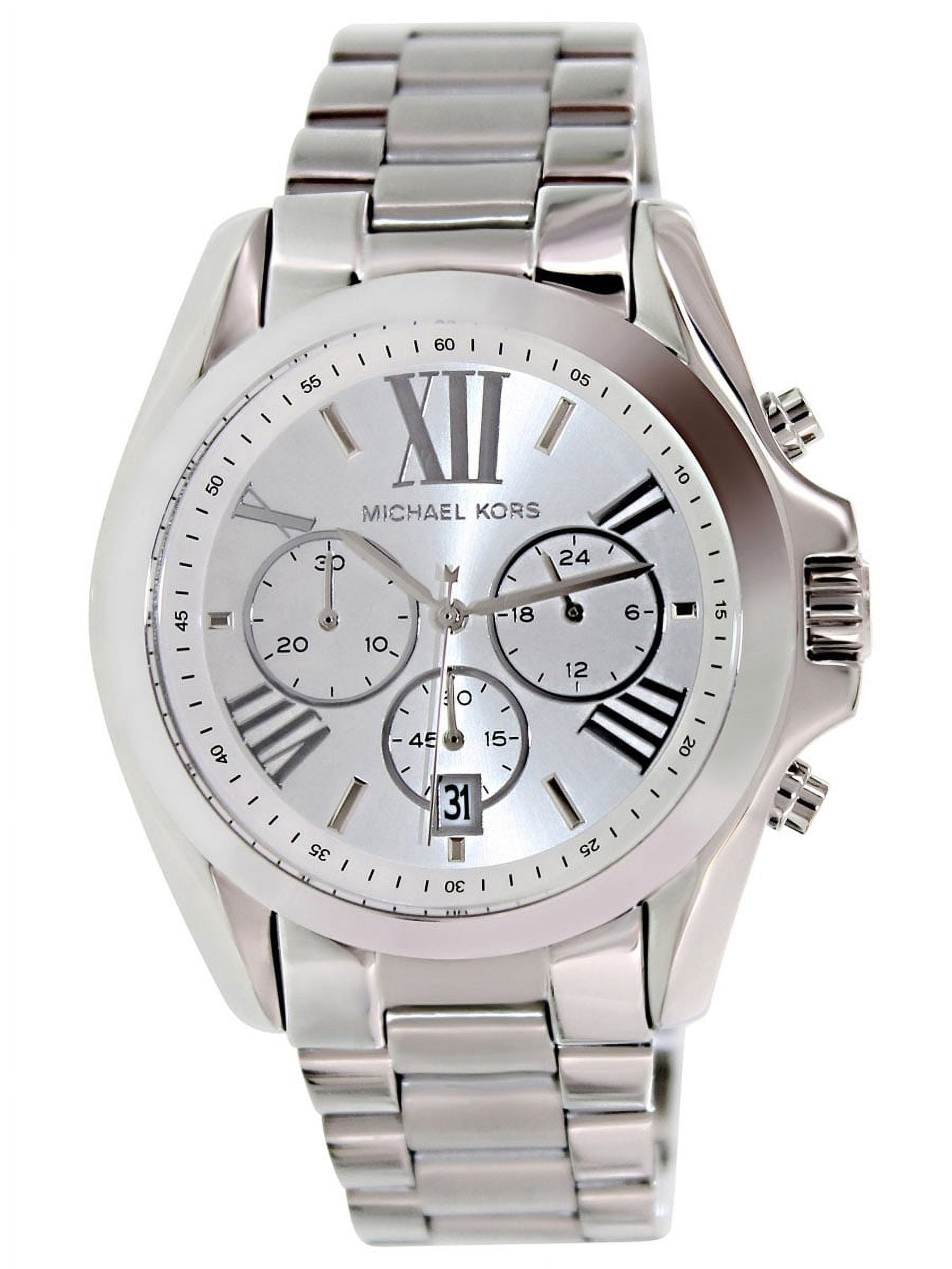 Michael Kors Silver and White Crystal-Accent Chronograph Bracelet Watch Michael Kors MK7506 - Brynn Chronograph Watch • Watchard.com main image 3