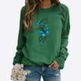 thumbnail image 2 of Sweaters For Women Butterfly Print Casual Fashion Long Sleeve Crew Neck Pullover Sweatshirt Top M Womens Sweaters, 2 of 4