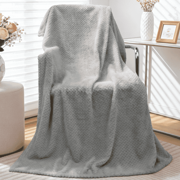 GPED Cobija Ultra Suave, Tamaño Individual, Mantas Cálidas y Acogedoras de 260GSM para Sofá, Cama, Silla, Mantas Transpirables y Ligeras para Todas las Estaciones, Decoración y Cobija para Regalar, G