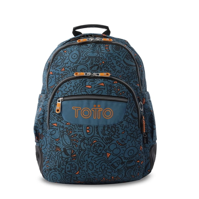 TOTTO Mochila Escolar Grande para Niño - Reforzada Porta Laptop 14 Repelente a Líquidos | 19 L RAYOL multicolor G
