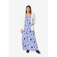 thumbnail image 4 of ellos Women's Plus Size Knit Surplice Maxi Dress - 3X, Tropical Green White Print, 4 of 6