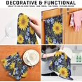 thumbnail image 4 of SKYSONIC Retro Yellow Sunflowers Kitchen Dish Towels Set of 1 Hand Towels, Lint-Free 18"x28" Summer Flowers Leaves Polyester Fast Drying Hanging Dishcloths for Cooking Baking Home Clean Decor, 4 of 7
