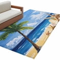 thumbnail image 2 of 3'x5' Area Rugs, Summer Palm Tree Indoor Outdoor Area Rug for Living Room Bedroom, Beach Ocean Coastal Starfish Shells Washable Bathroom Rugs Kitchen Floor Carpet Mats Home Decor Aesthetic, 2 of 8