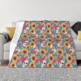 thumbnail image 1 of Fotbe colorful Skull sunflower Manta de Franela con Estampado, Manta Ultrasuave para Cama, Sofá, Auto, Hipoalergénica y Antibolitas-80"x60", 1 of 6