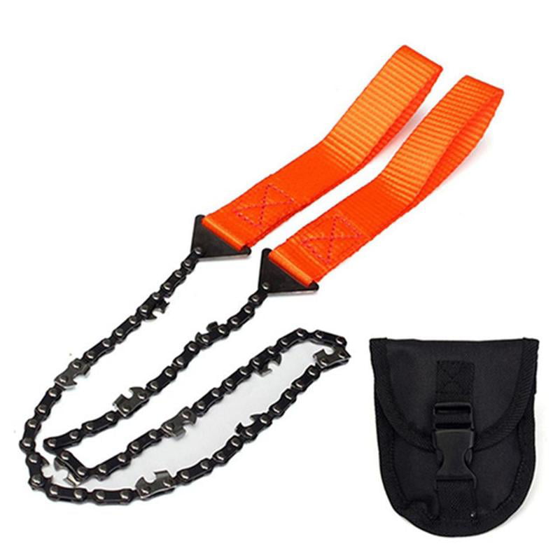 Portable Survival Chain Saw Chainsaw Emergency Camping Pocket Hand Tool Pouch