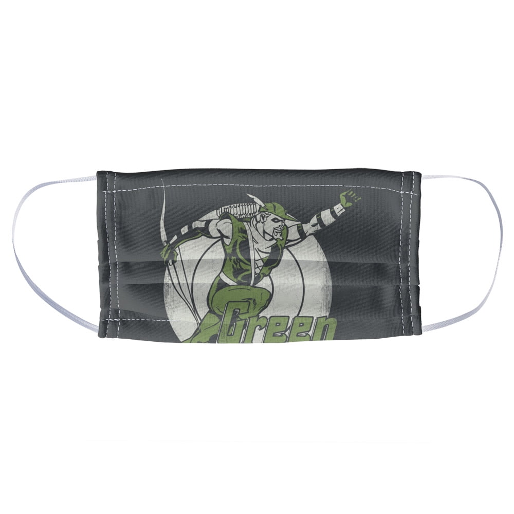 Justice League Green Arrow Right on Target 1-Ply Reusable Face Mask Covering, Unisex