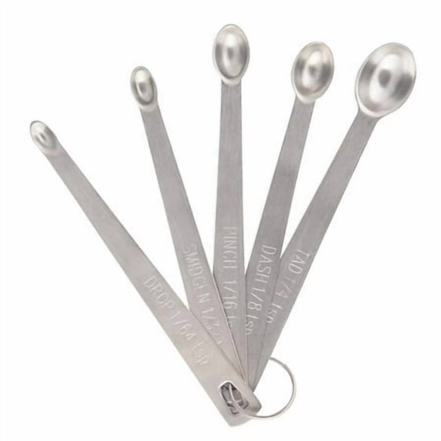 5pcs Small Measuring Spoons Stainless Steel Seasoning Stainless Steel Measuring Spoons Dry and Liquid Ingredients Kitchen Mearure Tools