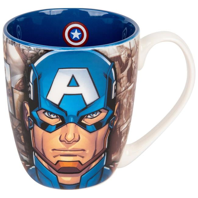 Marvel Comics Captain America Molded Mug Cup Ceramic Large Shield Rare Avengers 