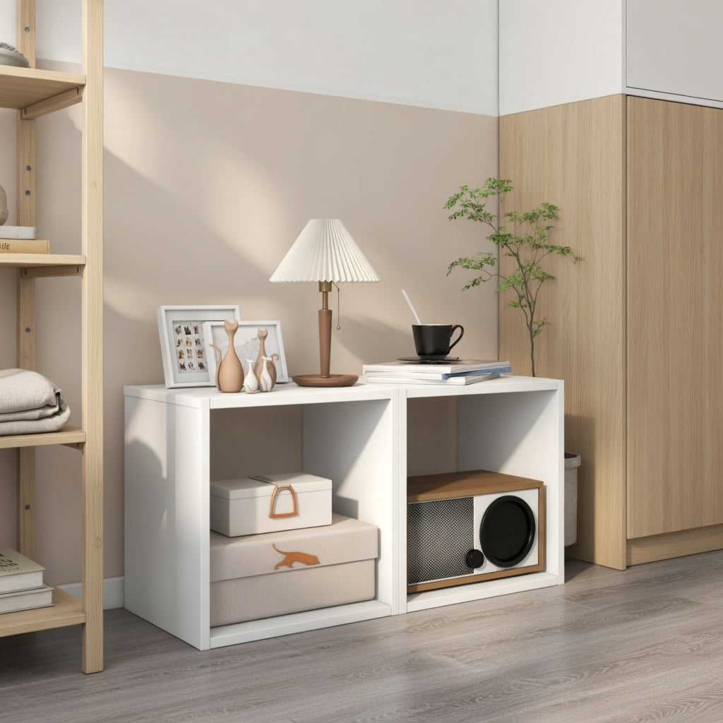 Resenkos Cube Storage Organizer Set of 2-White