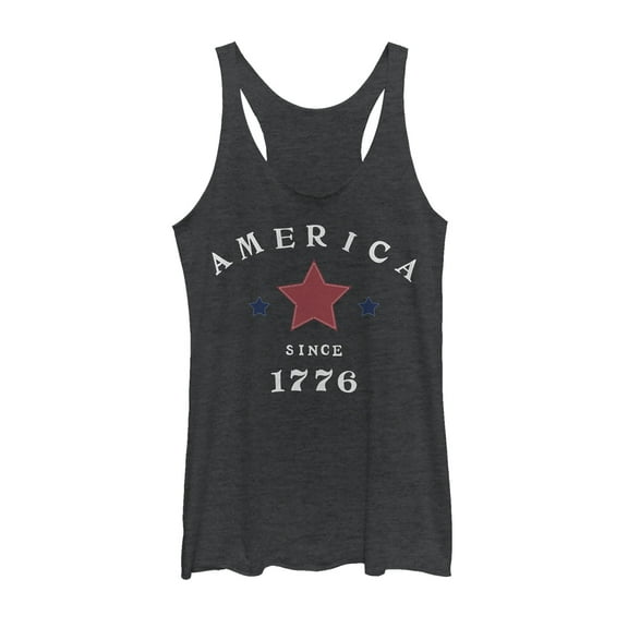 Women's Lost Gods Fourth of July  American Since 1776  Racerback Tank Top Black Heather X Large