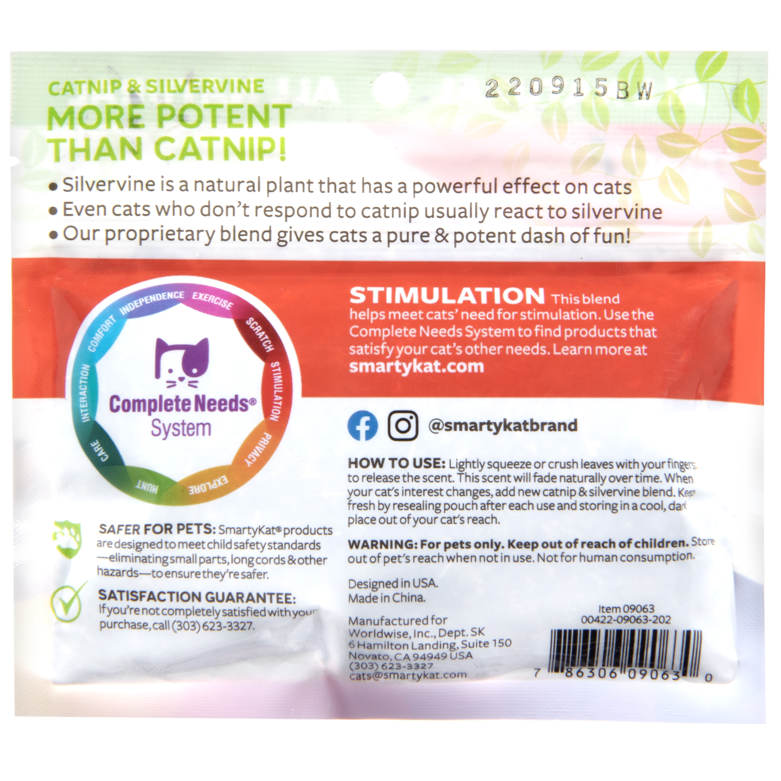SmartyKat Catnip For Cats, Natural, Pure & Potent, Resealable Shaker  Canister, 2 oz