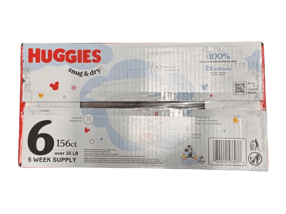 Huggies Snug & Dry Leakproof Baby Diapers, Size 6 (Over 35 lb), 156 Count