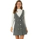 thumbnail image 1 of Falda de tirantes de vestido general de oficina de cintura alta a cuadros de mujer Negro M, 1 of 6