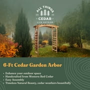 All Things Cedar PA96 6-Ft Garden Wooden Traditional Archway Pagoda Arbor - 71L x 35W x 87