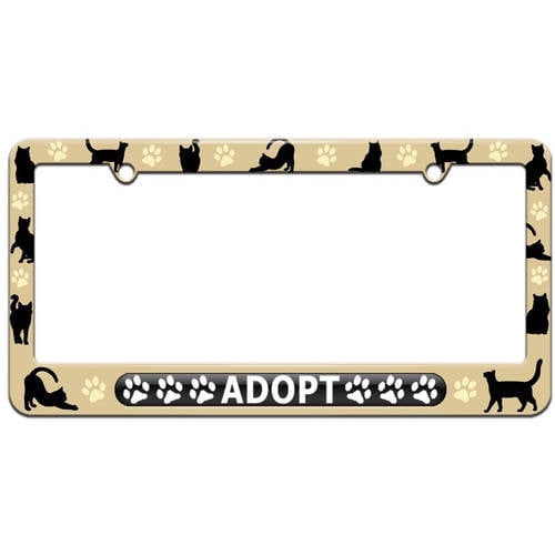 Adopt, Pet Cat Dog License Plate Tag Frame, Multiple Colors Walmart