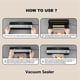 thumbnail image 5 of Máquina Selladora Al Vacío Food Saver con Cortador, Selladora Al Vacío para Almacenar Alimentos Secos y Húmedos, 30 Bolsas Incluidas, Enchufe de la UE, 5 of 8