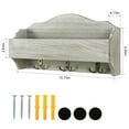 thumbnail image 4 of Oumilen Wall-Mounted Wooden Key Rack with 3 Double Key Hooks, Suitable for Entrance, Olive Green, 4 of 5
