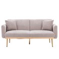 thumbnail image 1 of 65.35" Accent Sofa, Convertible Futon Sofa Bed with Metal Feet, Modern Upholstered Folding Sofa Bed, Recliner Couch Accent Sofa for Living Room Bedroom, Weight Capacity 600 LBS, Grey Teddy, 1 of 7