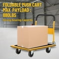 thumbnail image 2 of Acekid Platform Truck Cart 660 LBS Load Capacity, Foldable Steel Hand Push Dolly with 5inch TPR Wheels, Heavy Duty Flatbed Hand Cart 36inch x 24inch, 2 of 7