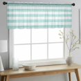 thumbnail image 2 of Aqua Striped Valance Curtains for Kitchen/Living Room/Bathroom/Bedroom Window, Rod Pocket Small Topper Half Short Window Curtains Voile Sheer Scarf, Rustic Farmhouse Stripes 42"x12", 2 of 8
