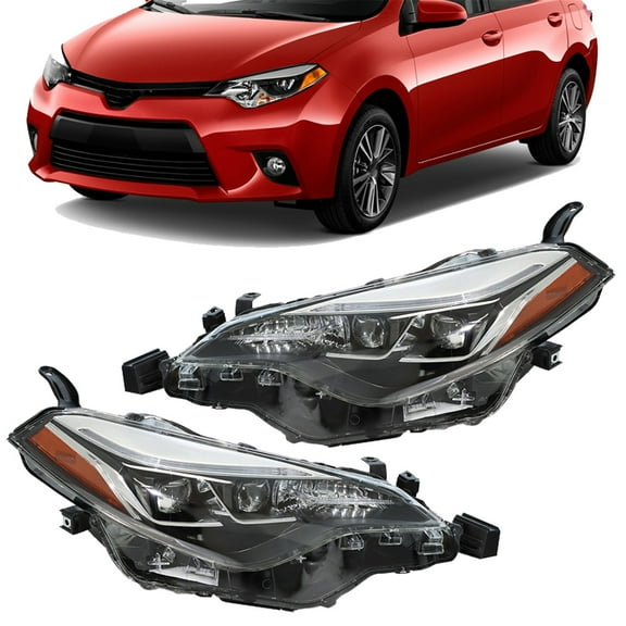 Headlight Assembly Replacement for 2017 2018 2019 Corolla SE XSE Sedan LED Headlights Pair Left Right Side