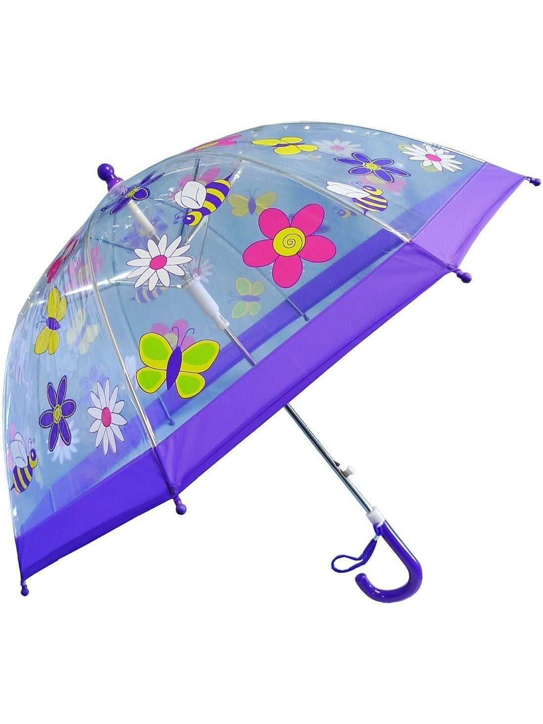 Girls Flowers Clear Dome Umbrella