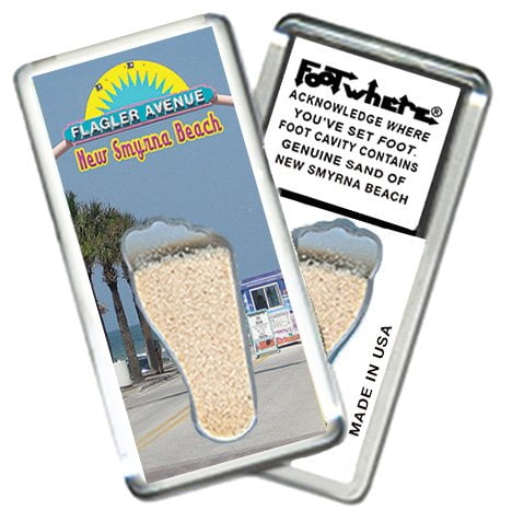 New Smyrna Beach FootWhere Souvenir Fridge Magnets. 6 Piece Set. (NSB200 - Assorted)