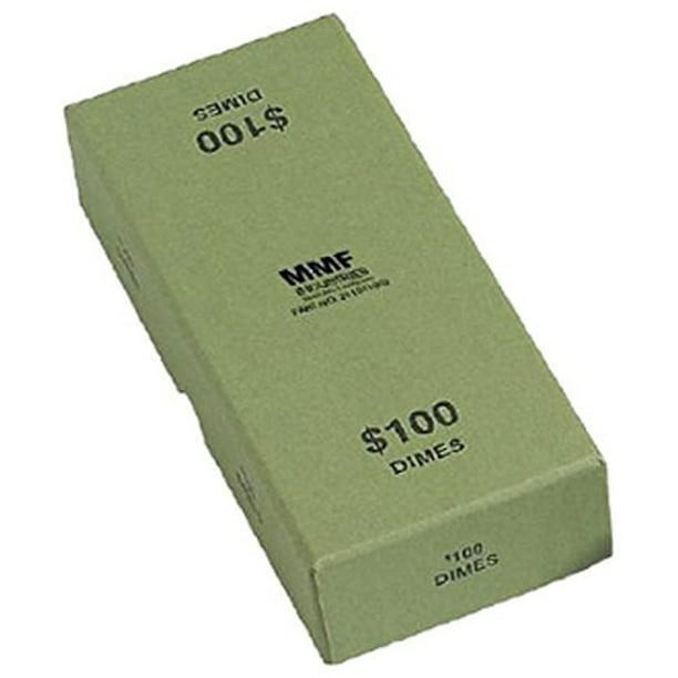 MMF Industries Green Chipboard Dime Coin Roll Storage Box