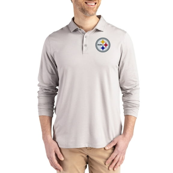 Men's Cutter & Buck Gray Pittsburgh Steelers Coastline Epic Comfort Eco Recycled Polo