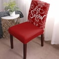 thumbnail image 3 of Chair Covers for Dining Room Set of 6,Let Snow Words on Blue Background Stretch Seat Protector Removable Washable Chairs Slipcovers for Kitchen Banquet Wedding Hotel,Winter Snowflakes, 3 of 6