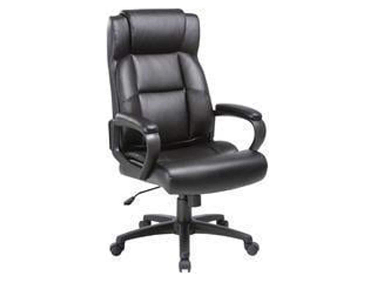 Lorell Soho High-back Leather Executive Chair - Black Bonded Leather Seat - Black Bonded Leather Back - 5-star Base - 18.39" Seat Width - 28.5" Length x 29" Width x 28" Depth x 46" Height - 1 Each - image 5 of 7