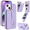 thumbnail image 4 of for iPhone 15 Case with Card Holder Crossbody Lanyard Strap Leather Wallet Case with Magnetic Clasp Kickstand Heavy Duty Protective Back Flip Phone Cover for Women,Purple, 4 of 9