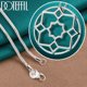 thumbnail image 1 of Dong-collar de flores redondas de Plata de Ley 925 para mujer, joyería con dijes para fiesta de compromiso y boda, 1 of 2