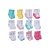 Onesies Brand Baby Girl Assorted Stay-on Jersey Crew Socks, 12-Pack