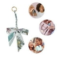 thumbnail image 3 of Unique Bargains 1 Pc Cute Bow Floral Bag Charm Decorative Keychain Beige White, 3 of 5