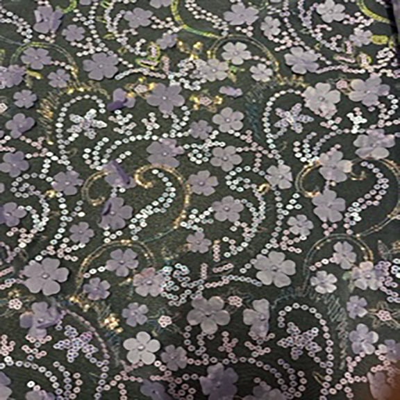 Spandex Palace Polyester Mesh Fabric with Laser Flower, Apparel Fabric, By the Yard