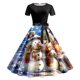 thumbnail image 3 of Vestidos de Mujer Vestido de Fiesta de Noche de Manga Corta Con Estampado Navideño de Los Años 50, 3 of 3