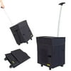 dbest products Smart Cart, Black Collapsible Rolling Utility Cart Basket Grocery Shopping Teacher Hobby Craft Art