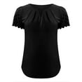 thumbnail image 3 of Womens Summer Tops Summer Fashion Casual V Neck Hollow Lace Chiffon Shirt Short Sleeved Shirt Top Shirts for Women, 3 of 5
