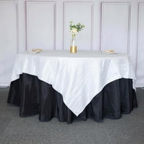 BalsaCircle 90" x 90" White Metallic Crinkled Taffeta Square Table Overlay Party Tablecloth
