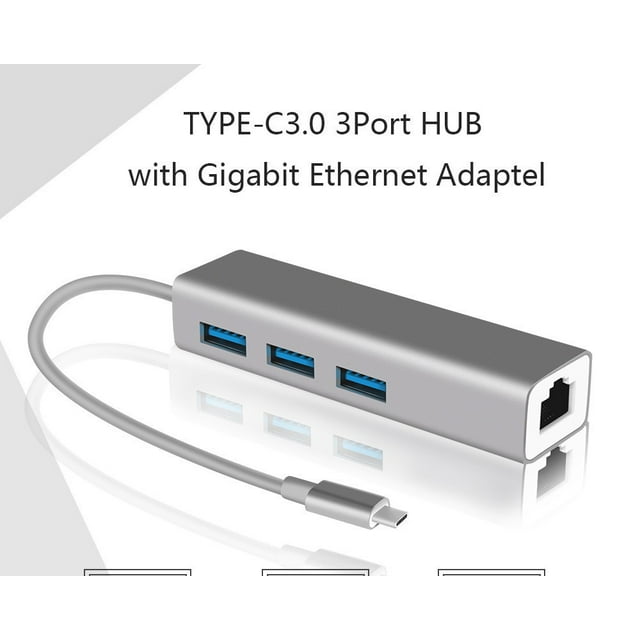 type-c vers RJ45 Alliage d'Aluminium Carte Réseau Gigabit 3.0hub port Réseau Externe station d'Accueil Macbook