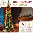 thumbnail image 5 of Ktaxon 7 FT Artificial Christmas Tree,Pre-Lit Collapsible Xmas Tree with 200 LED,8 Modes,Pre-decorated for Holiday Decoration,Red, 5 of 9