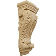 Ekena Millwork 4 1/2"W x 2 3/4"D x 10"H Small Farmingdale Acanthus Pilaster Corbel, Cherry