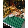 thumbnail image 2 of Christmas Green Placemats Set of 2 Plaid Heat Insulation Washable Place Mats, Rustic Non-Slip Table Mats for Dining Table Party Kitchen Decor,13x19 Inch, 2 of 4